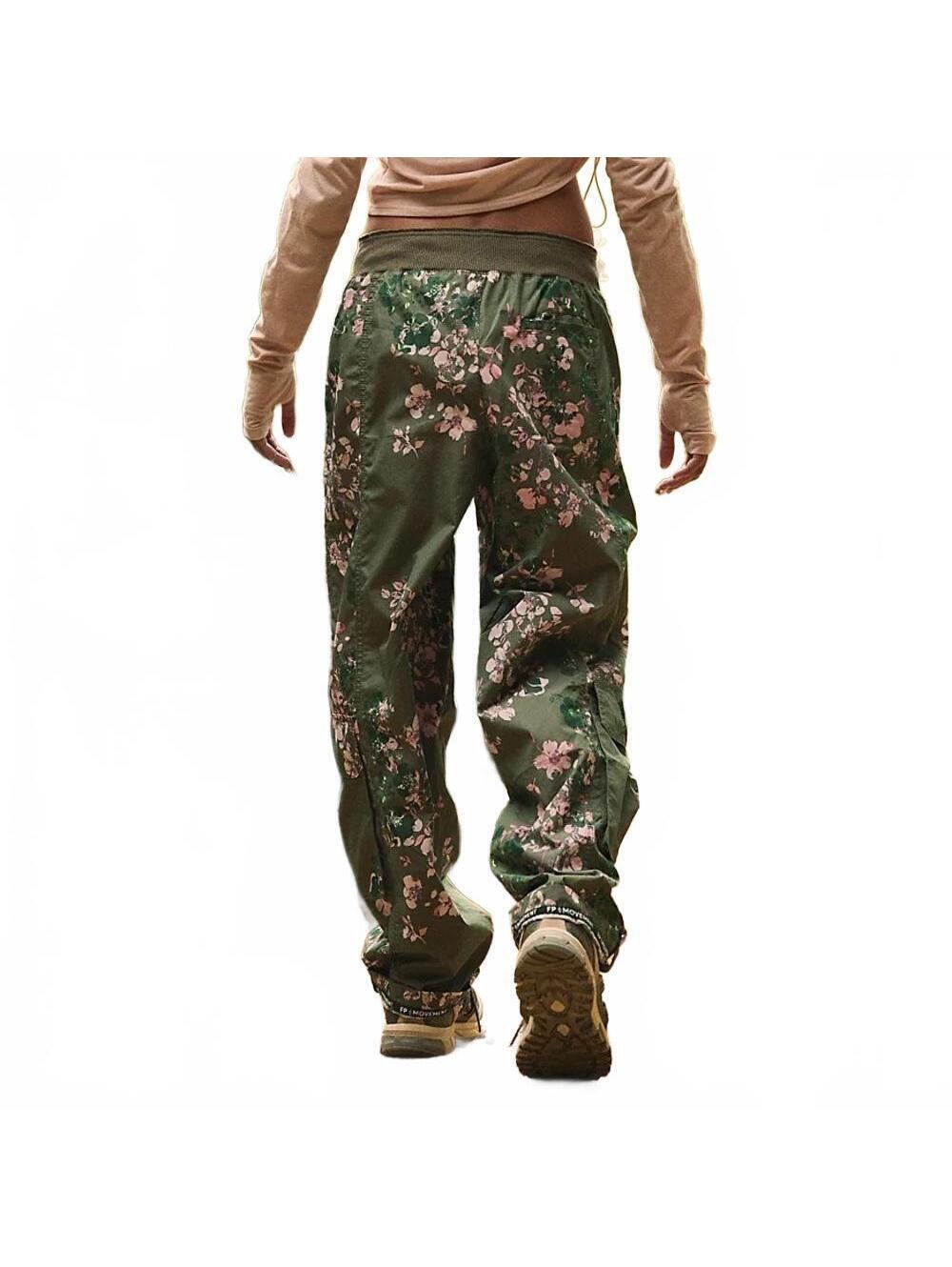 FP Movement Mesmerize Me Floral Cargo Pants Free people Olive Green Women's XS - Picture 5 of 8